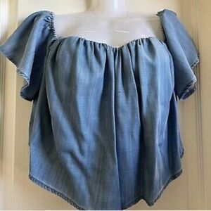 Blue Off-Shoulder Women's Top